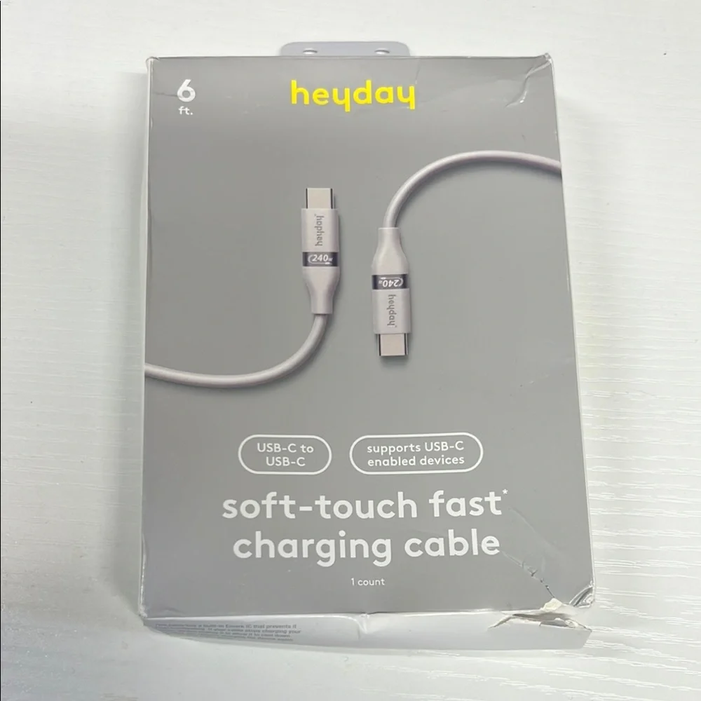 Heyday Gray USB-C to USB-C Charging Cable
